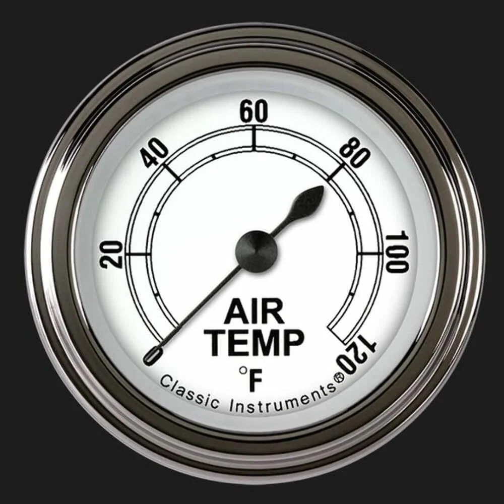 Classic White 2 1_8_ Outside Air Temp. Gauge CW199SLF